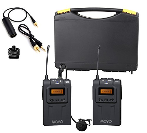 Movo WMIC70 Wireless 48-Channel UHF Lavalier Microphone System